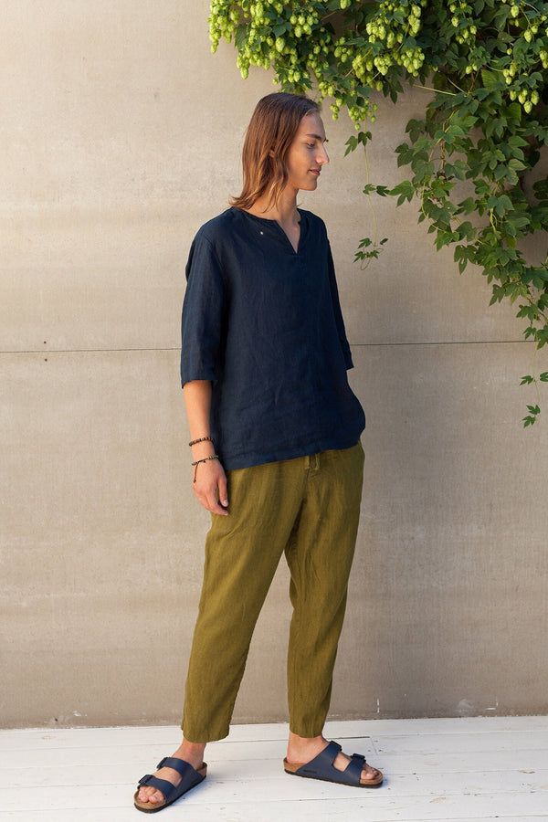Harlan Brown Linen Trousers