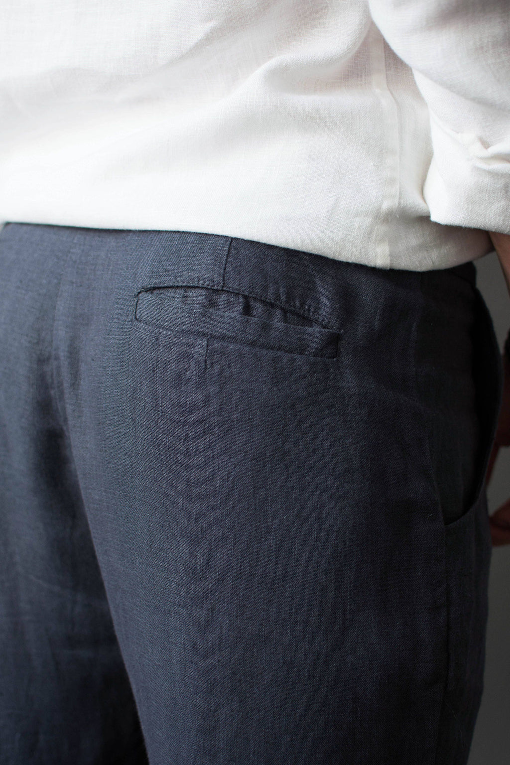 Hudson Navy Linen Chinos — view 6