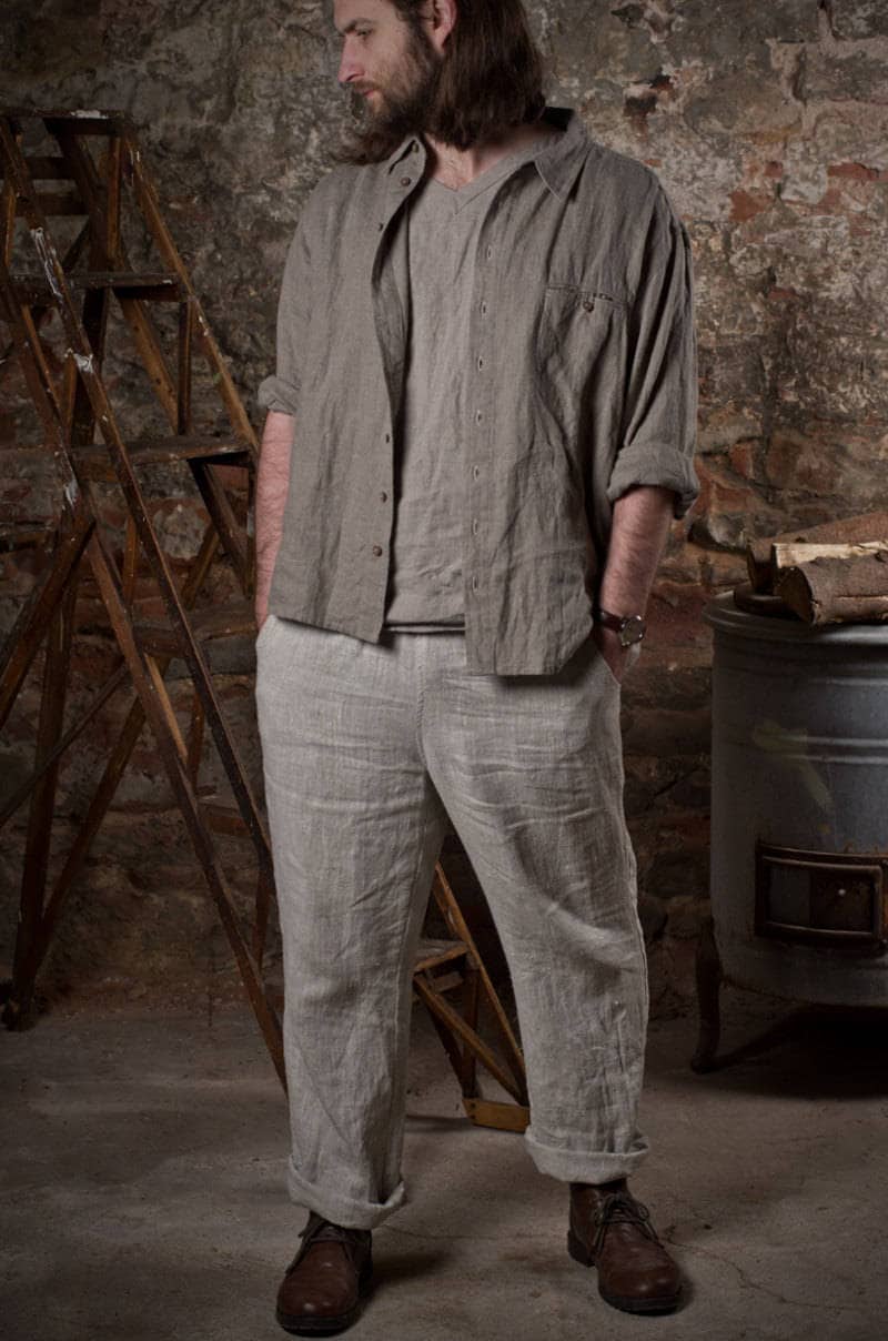 Beau Black Linen Trousers — Fifth Avenue Menswear