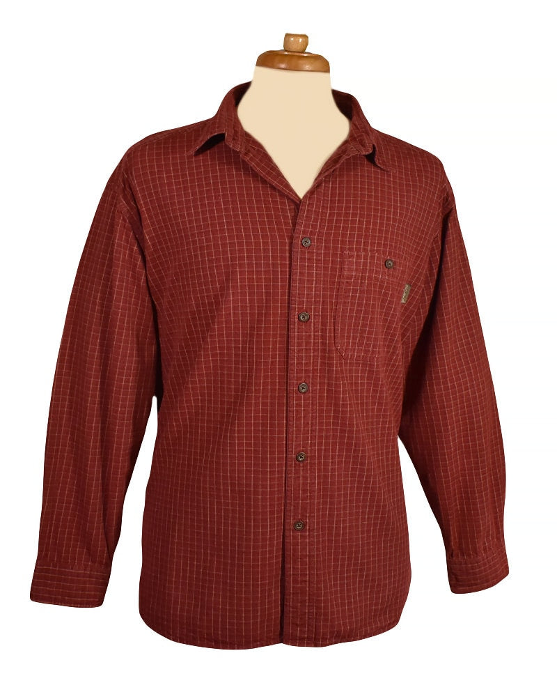 Fletcher Red Wool Button-Down Shirt — view 3