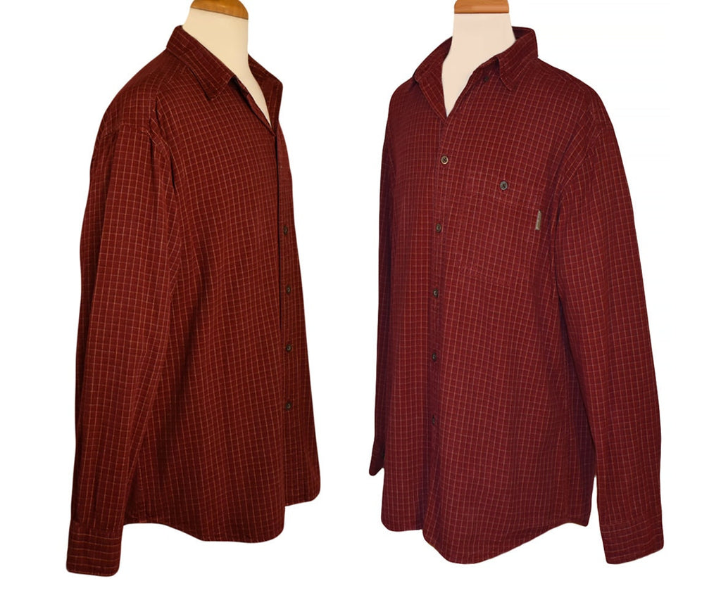 Fletcher Red Wool Button-Down Shirt — view 5