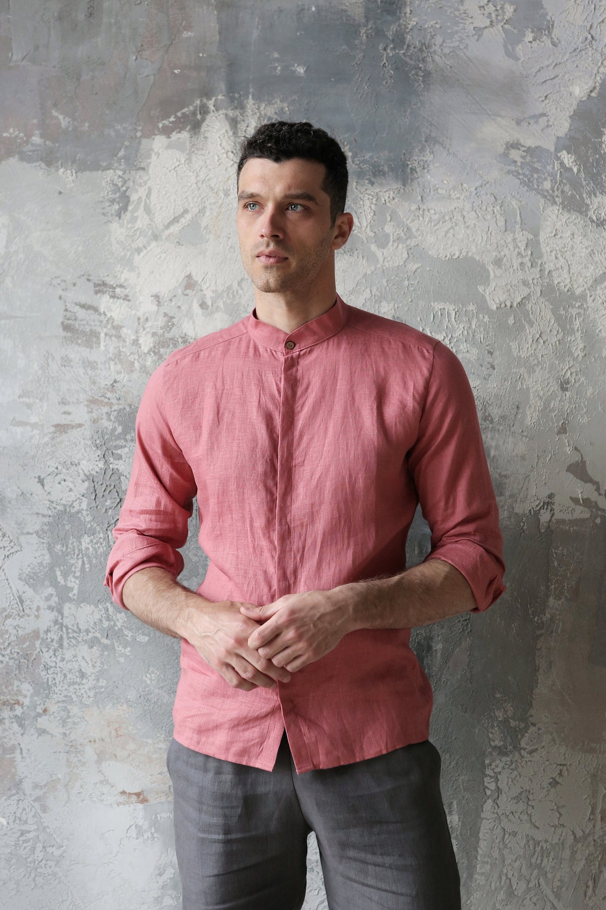 Stanton Pink Linen Shirt — Fifth Avenue Menswear