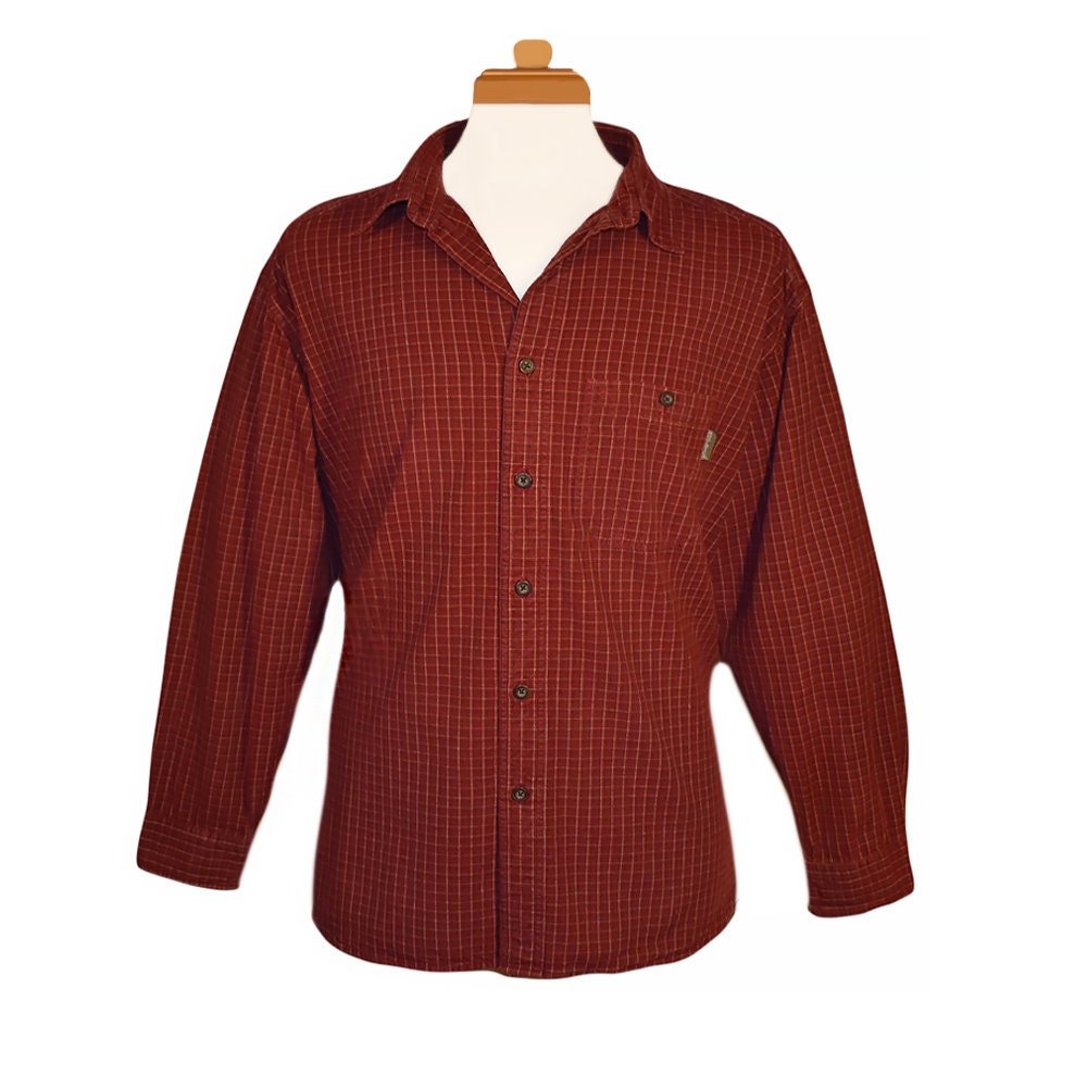 Fletcher Red Wool Button-Down Shirt — Fifth Avenue Menswear