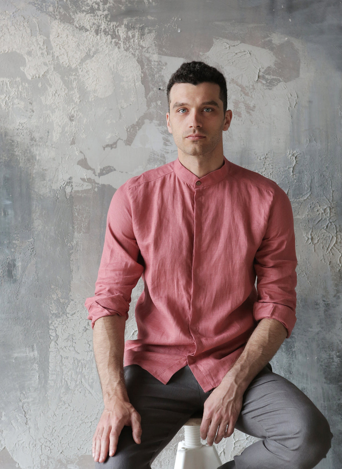 Stanton Pink Linen Shirt — view 2