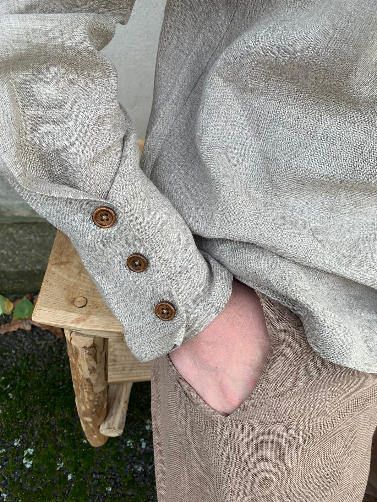 Archer Beige Linen Shirt — view 3