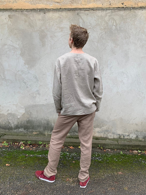 Archer Beige Linen Shirt — Fifth Avenue Menswear