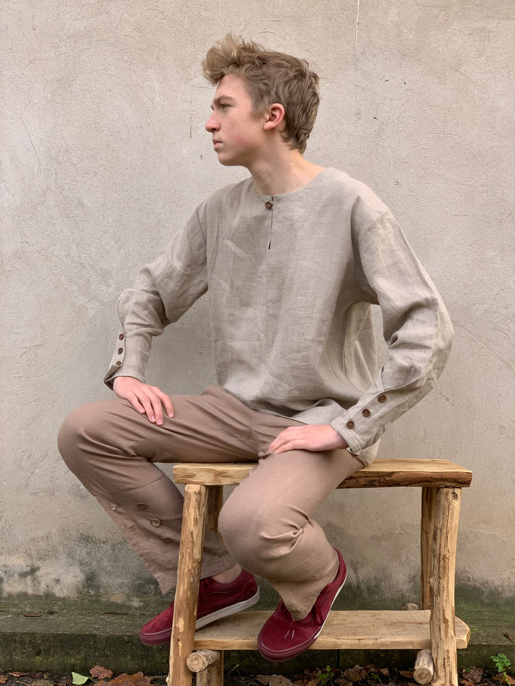 Archer Beige Linen Shirt — view 5