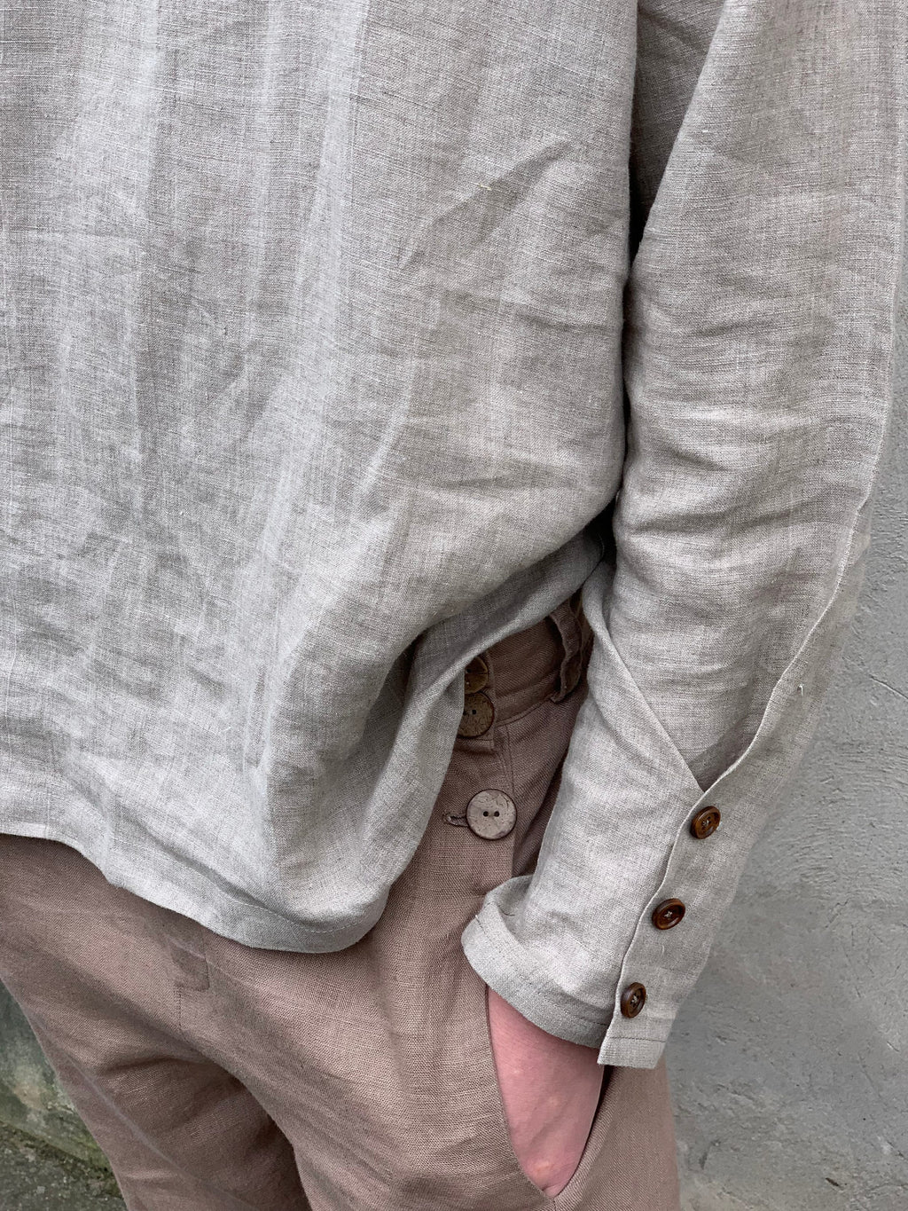 Archer Beige Linen Shirt — view 6