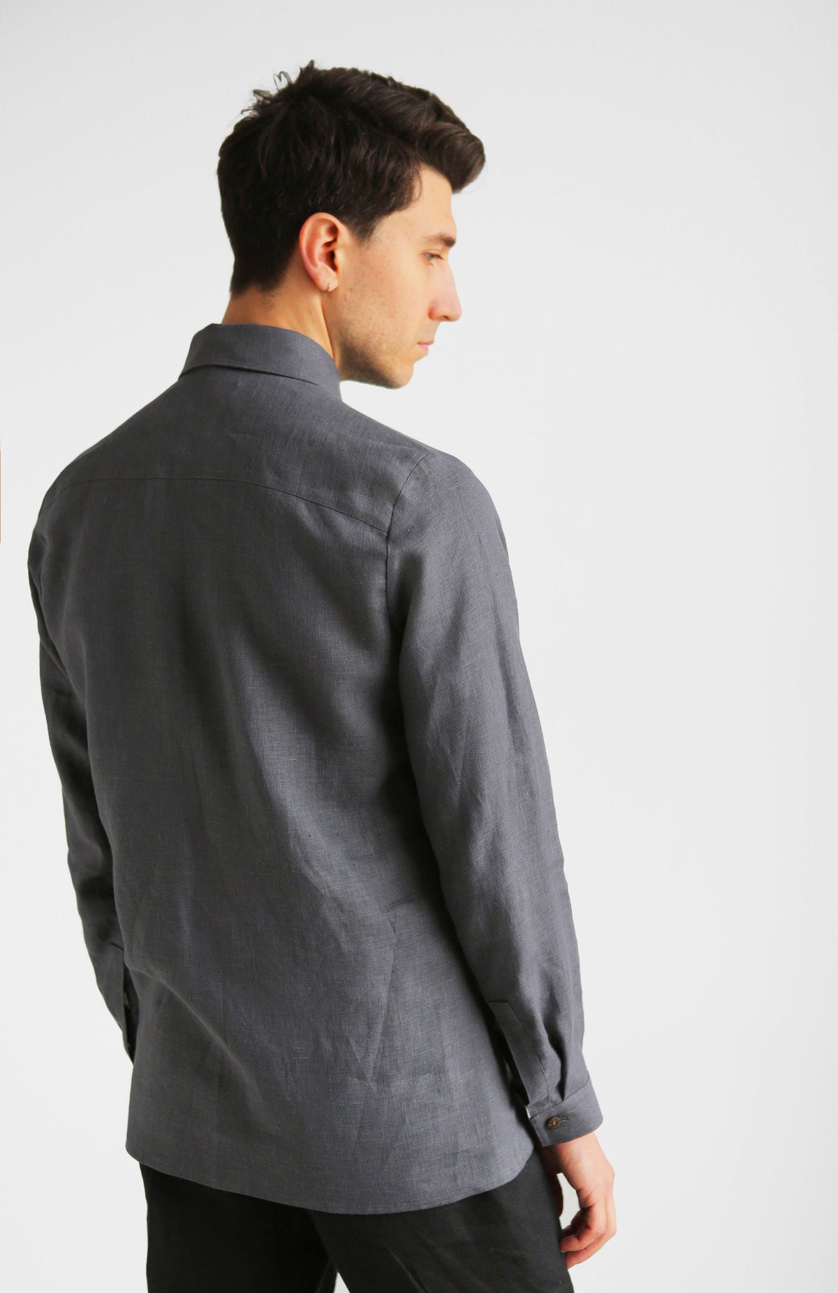Hollis Gray Linen Shirt — view 4