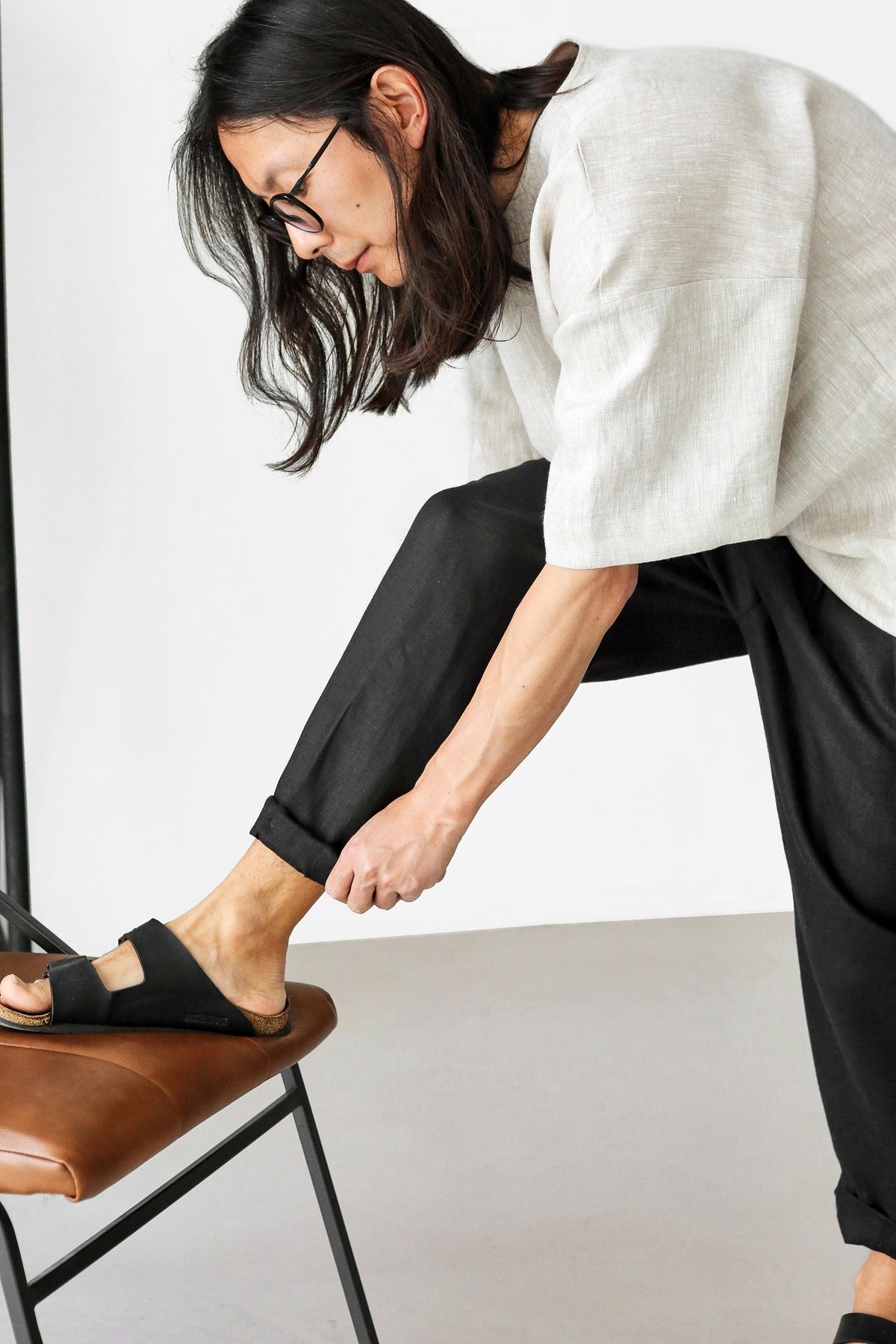 Nash Black Linen Trousers — Fifth Avenue Menswear