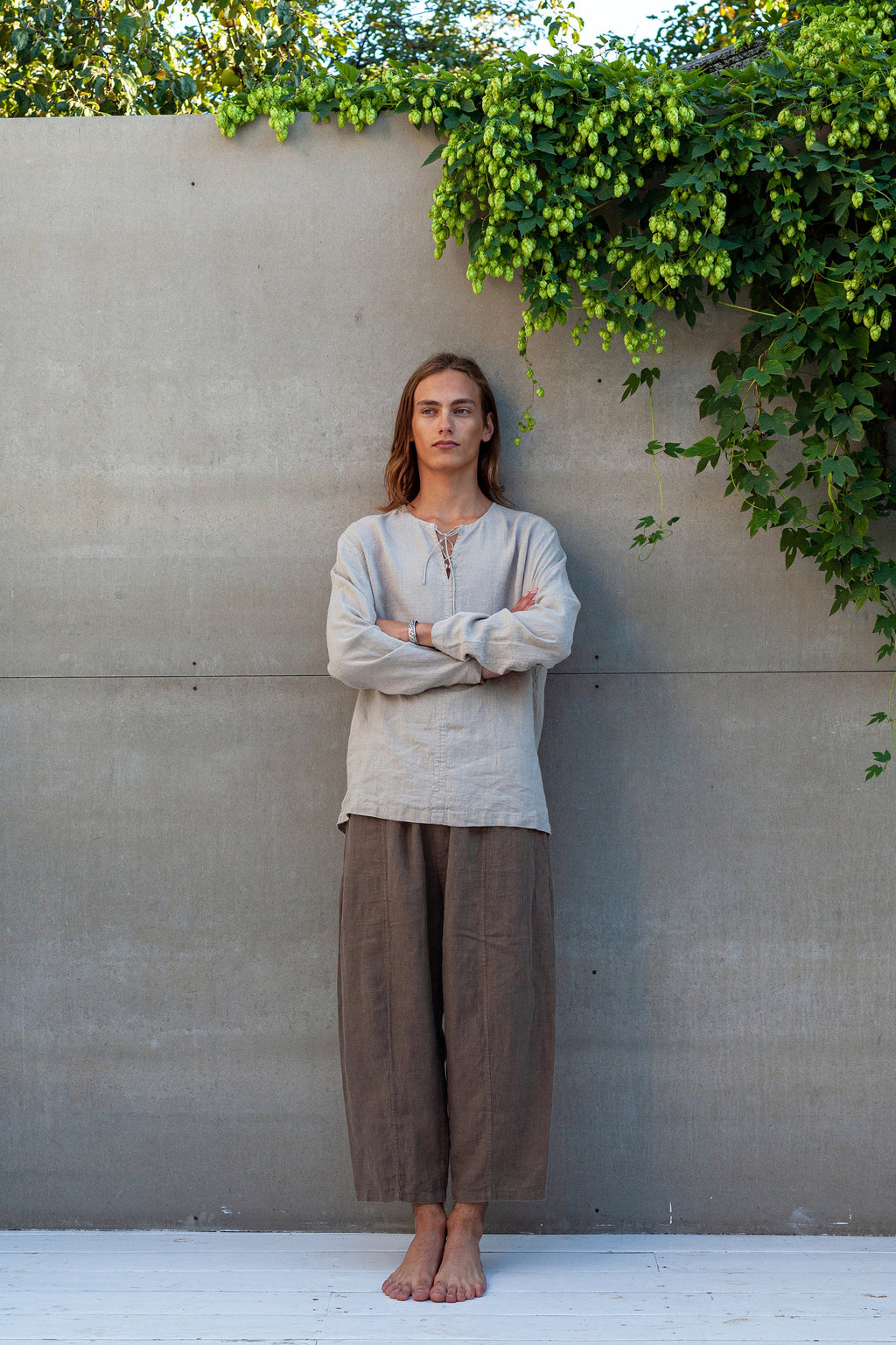 Nolan Beige Linen Trousers — Fifth Avenue Menswear