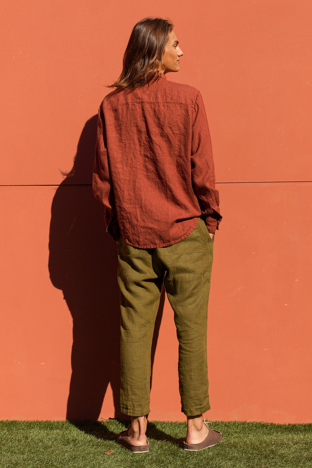Harlan Brown Linen Trousers — view 6