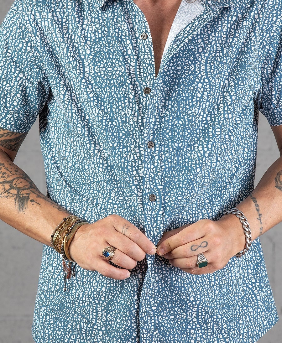 Quincy Blue Cotton Button-Down Oxford Shirt — Fifth Avenue Menswear