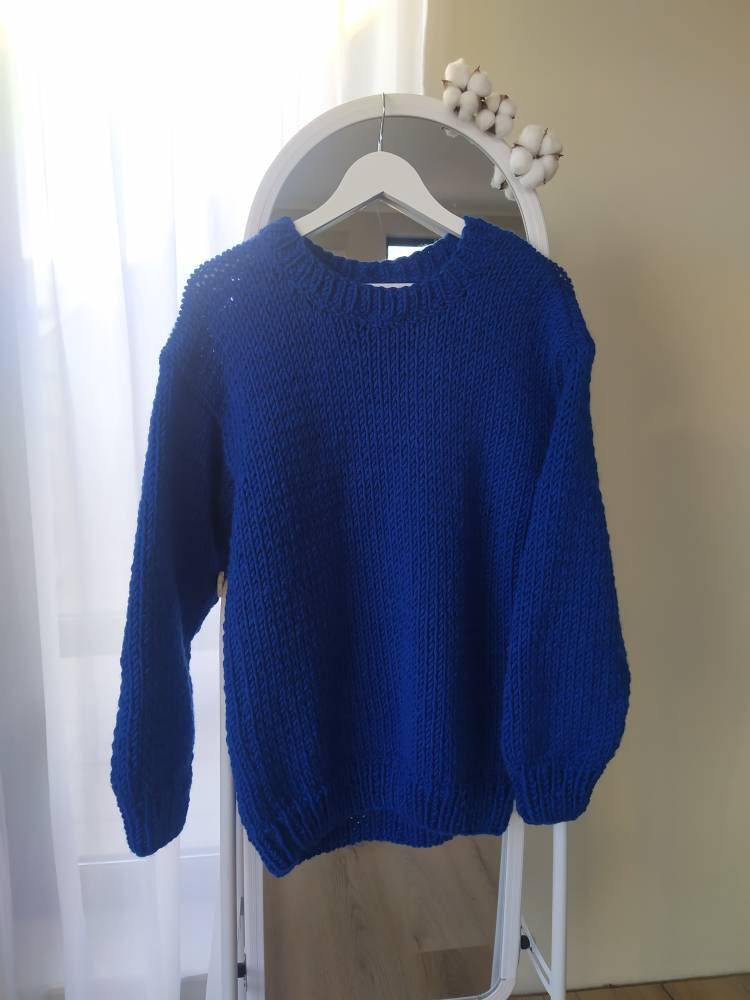Weston Blue Wool Chunky Sweater — view 5