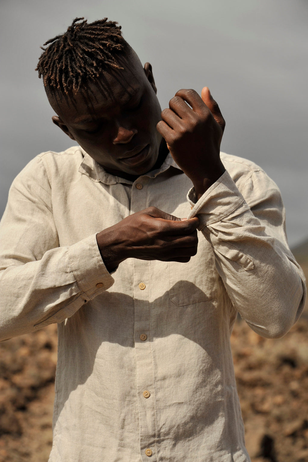 Lane Beige Linen Shirt — Fifth Avenue Menswear