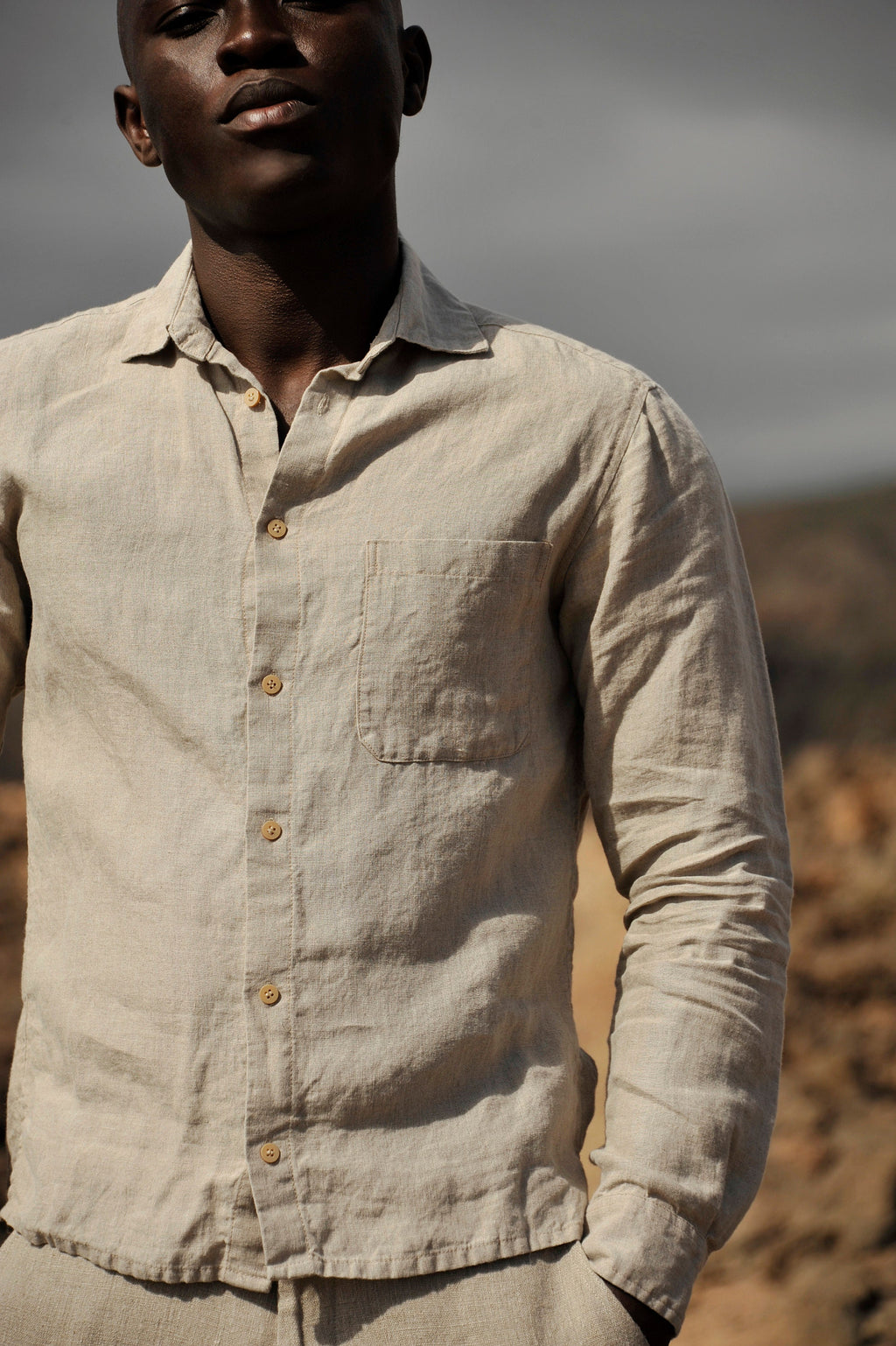 Lane Beige Linen Shirt — view 3