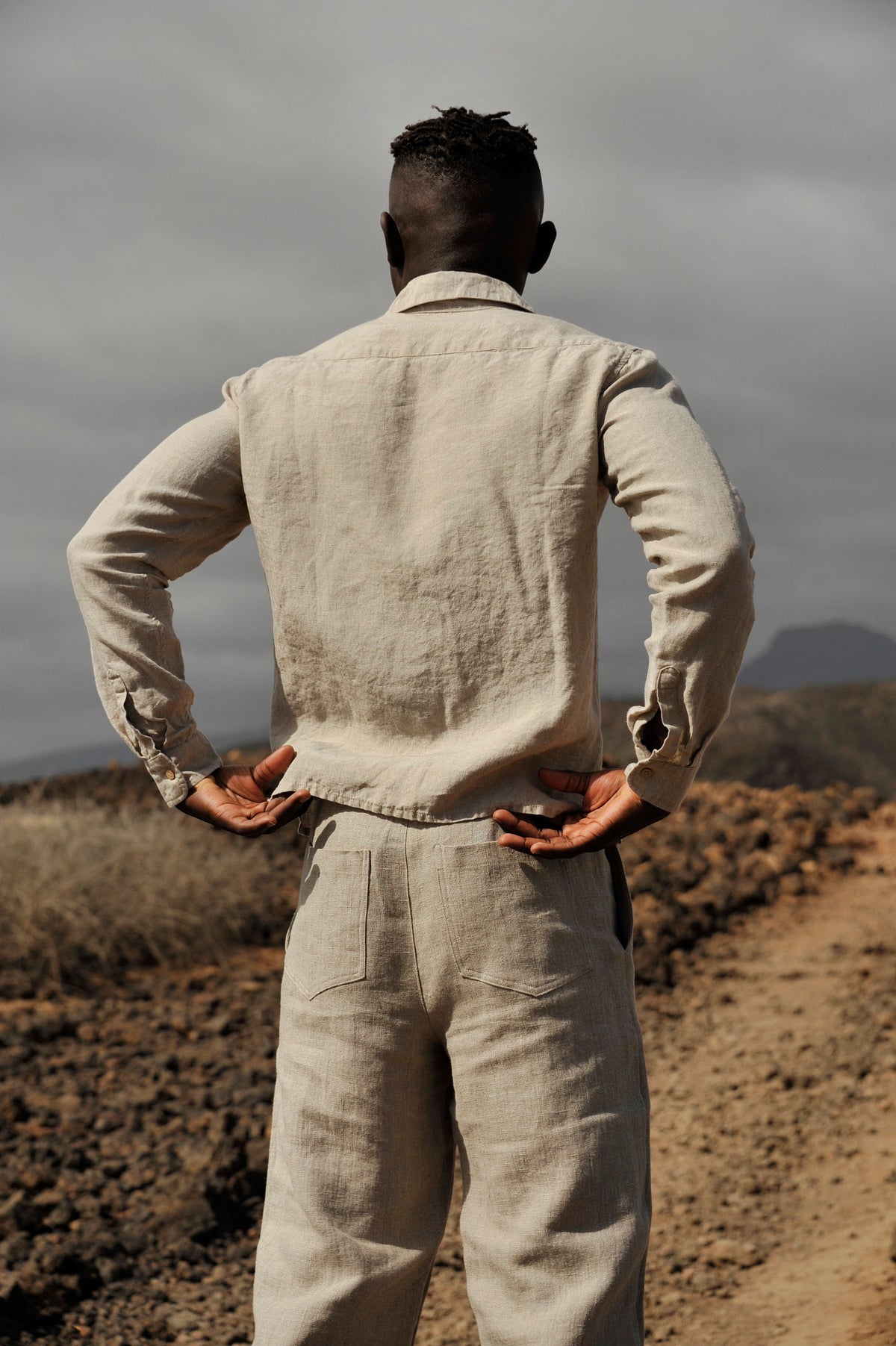 Wells Beige Linen Pants — view 3
