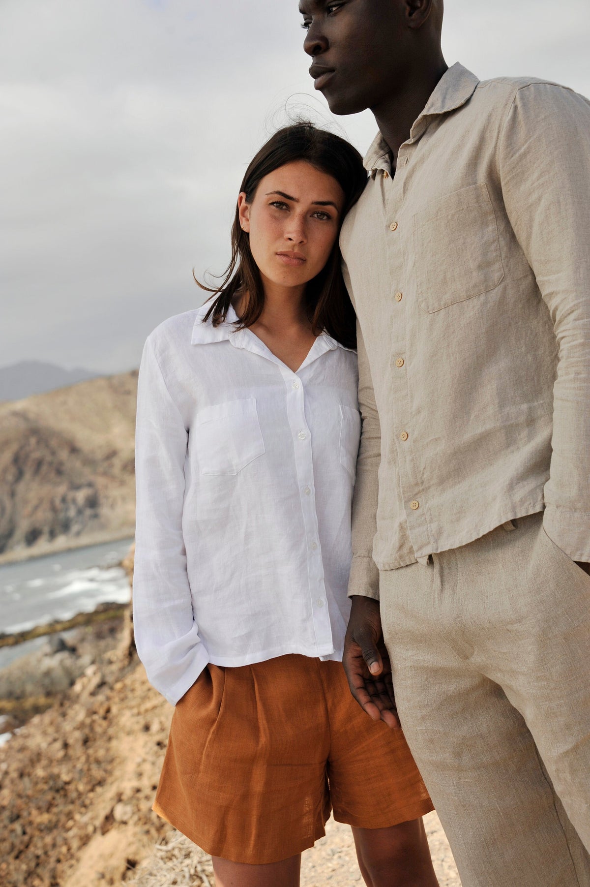 Wells Beige Linen Pants — view 5