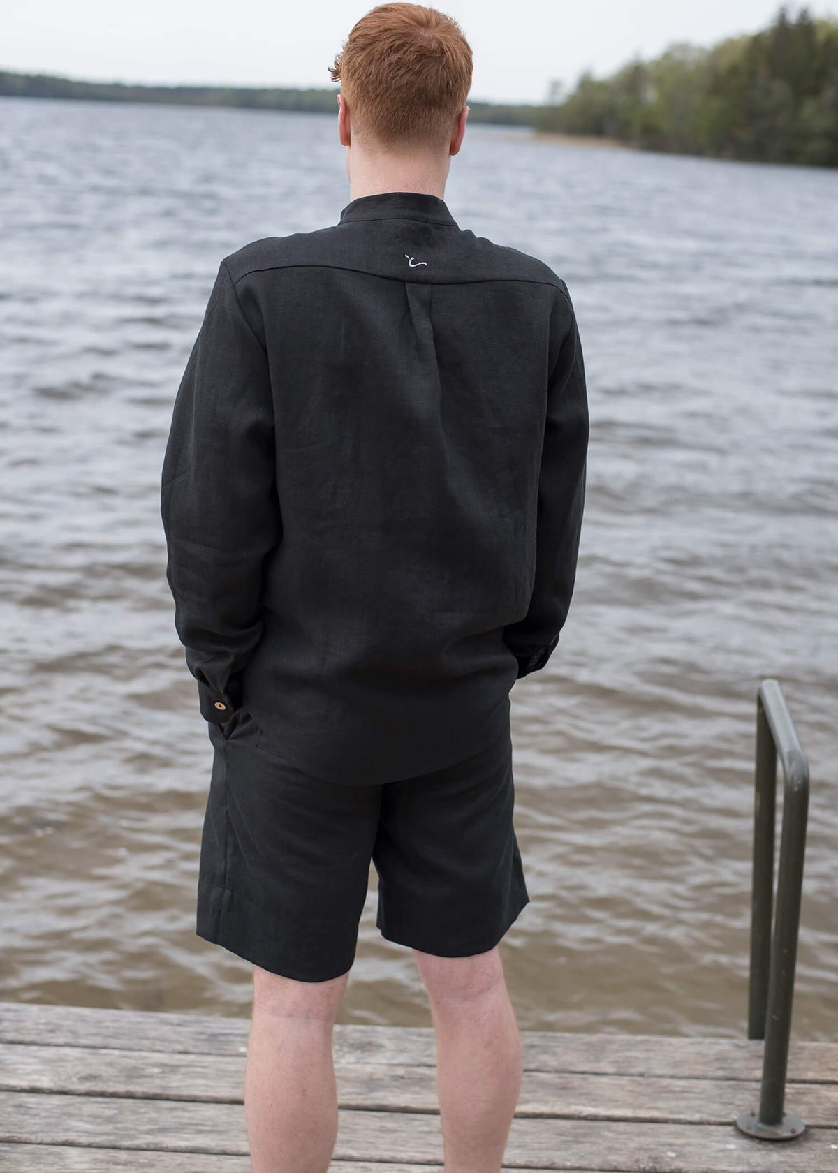 Hudson Black Linen Shirt — view 3