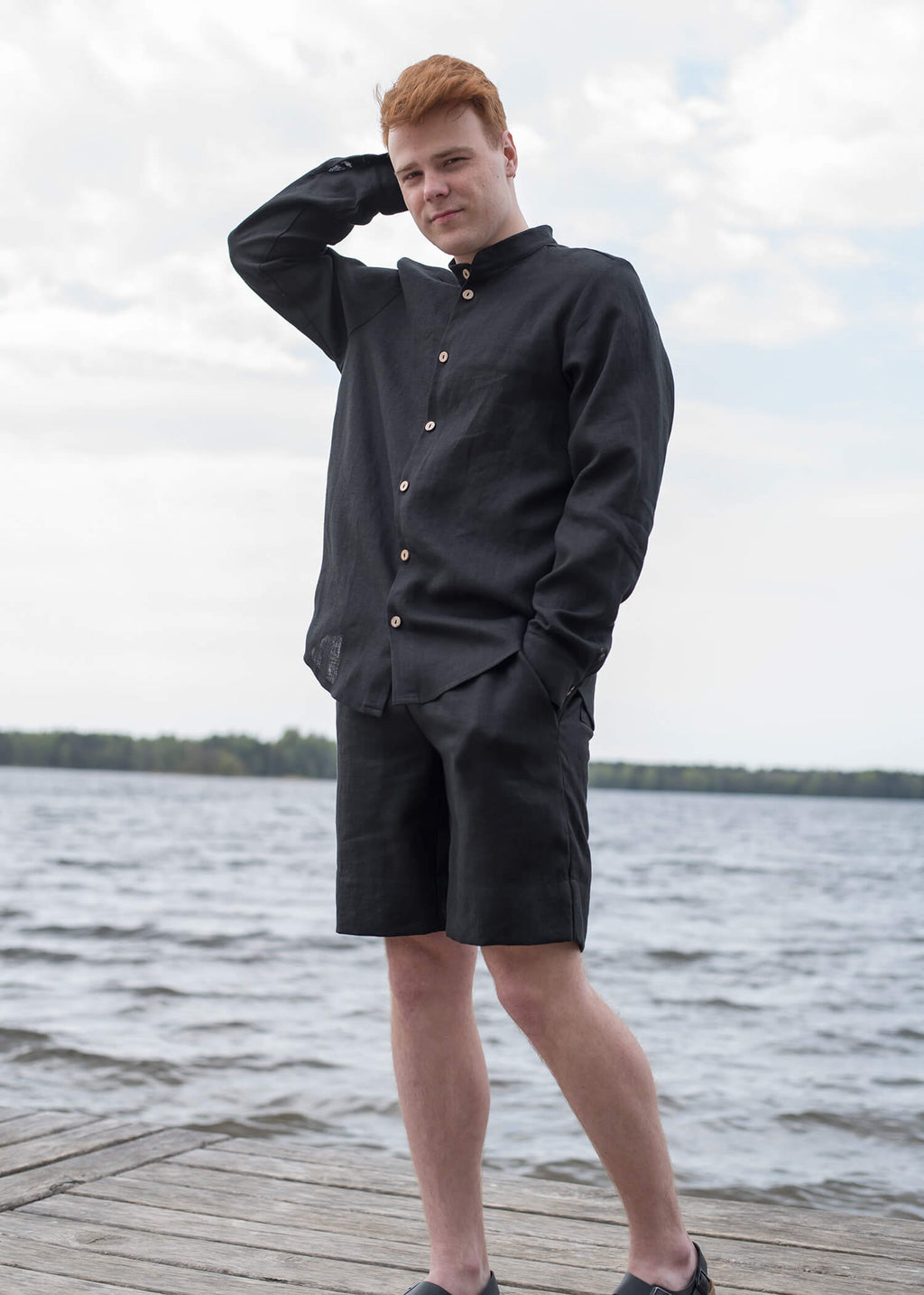 Hudson Black Linen Shirt — view 6
