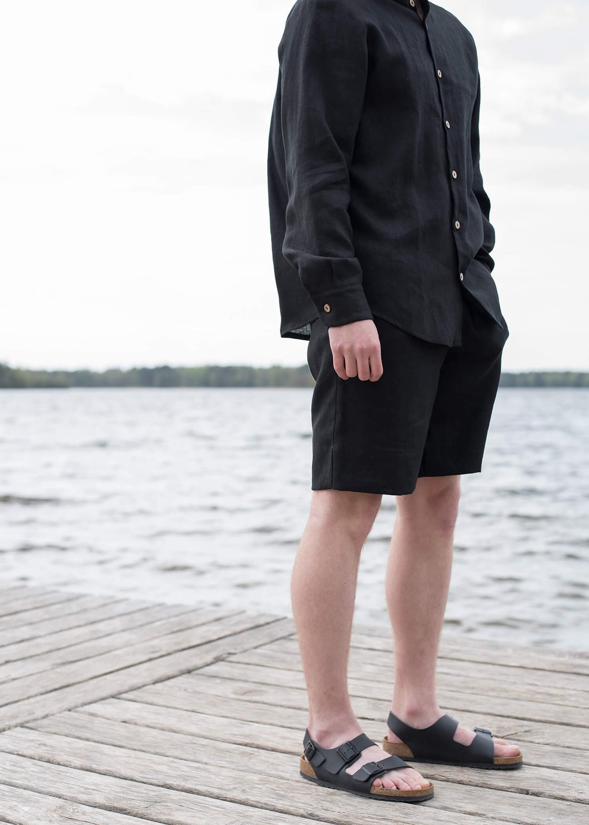 Hudson Black Linen Shirt — view 5