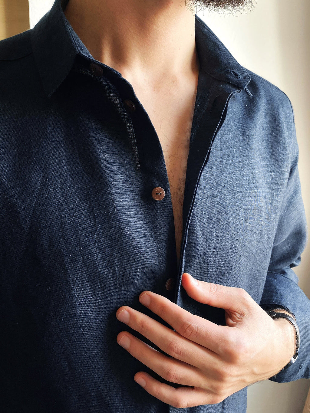 Kendall Blue Linen Shirt — view 6