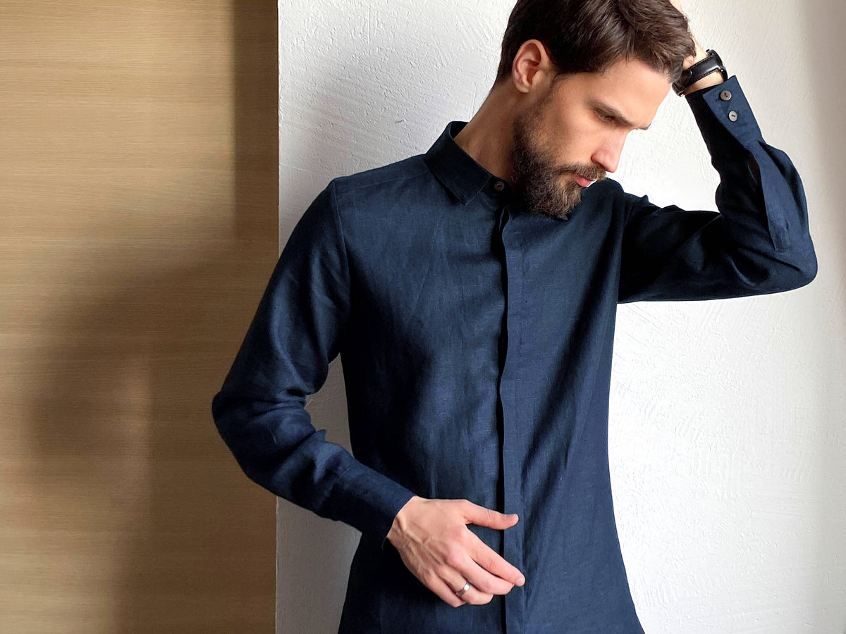 Kendall Blue Linen Shirt — view 2