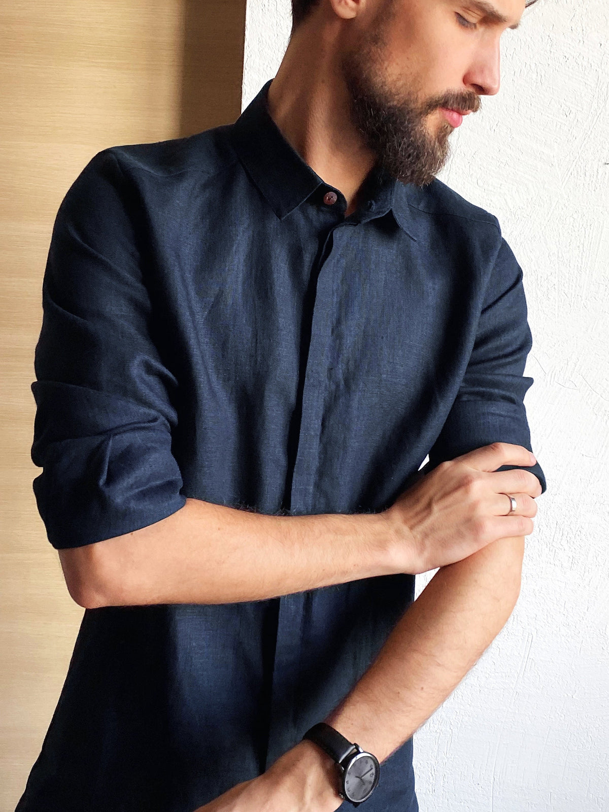 Kendall Blue Linen Shirt — view 3