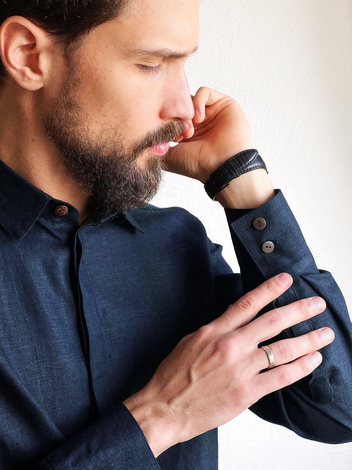 Kendall Blue Linen Shirt — view 4