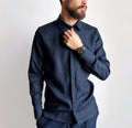 Kendall Blue Linen Shirt — Fifth Avenue Menswear