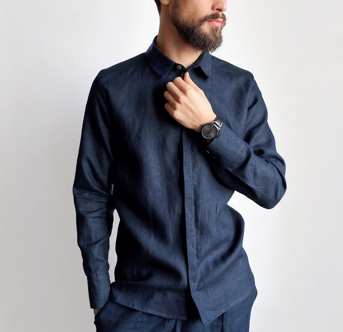 Kendall Blue Linen Shirt — Fifth Avenue Menswear