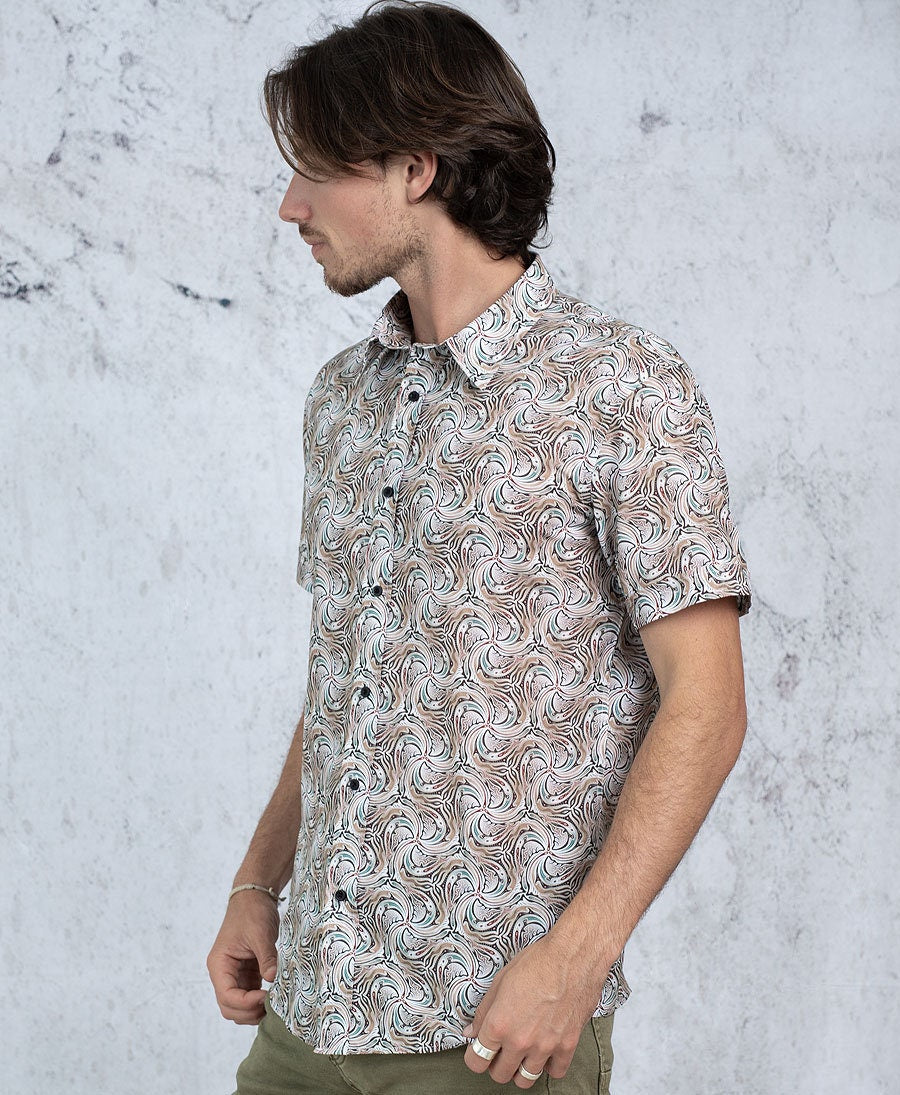 Silas White Cotton Button-Down Oxford Shirt — view 3