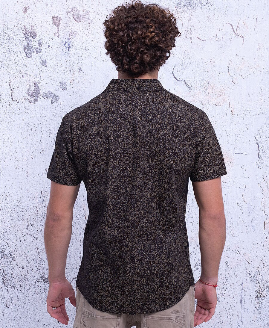 Ezra Brown Cotton Button-Down Oxford Shirt — view 5