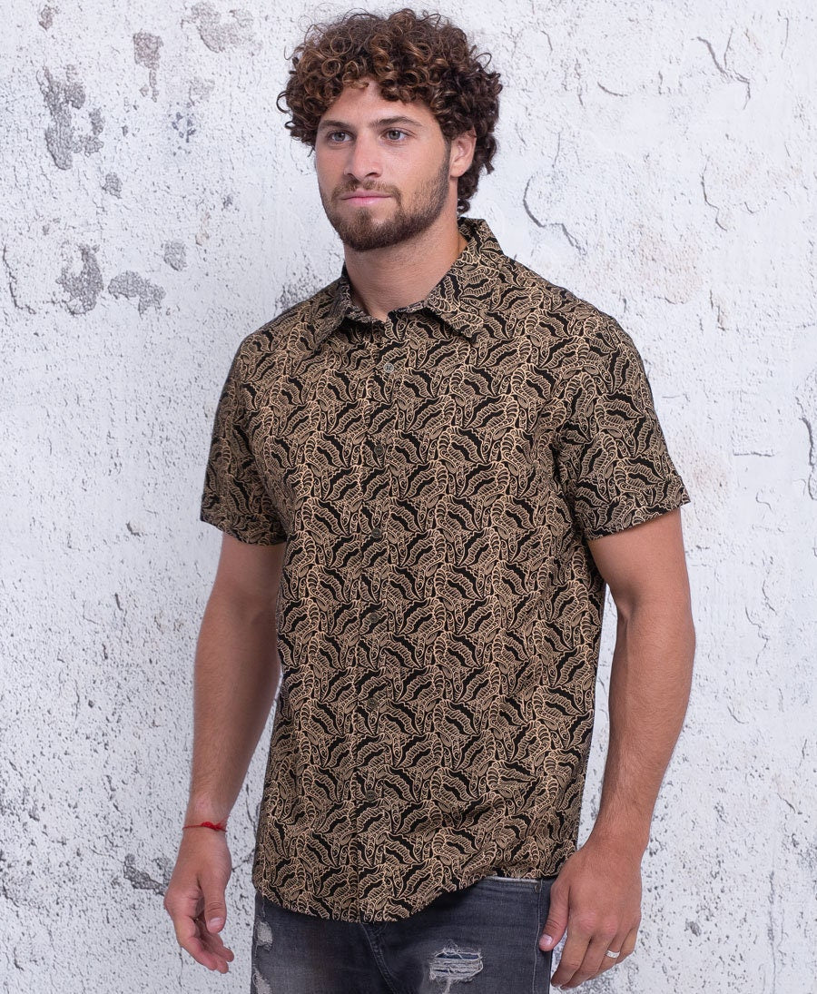 Hunter Black Cotton Button-Down Oxford Shirt — view 3
