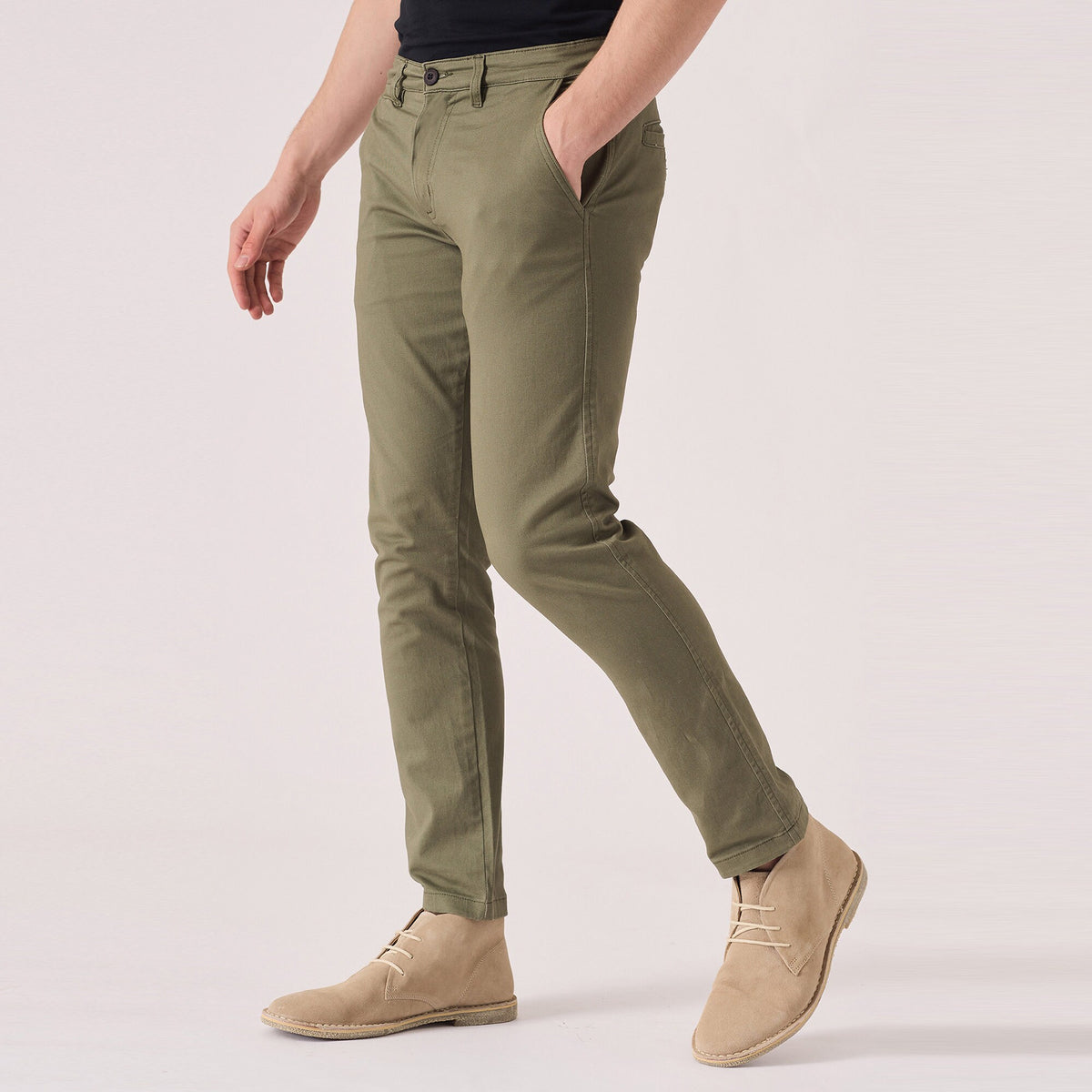 Lawson Olive Cotton Chinos — view 3