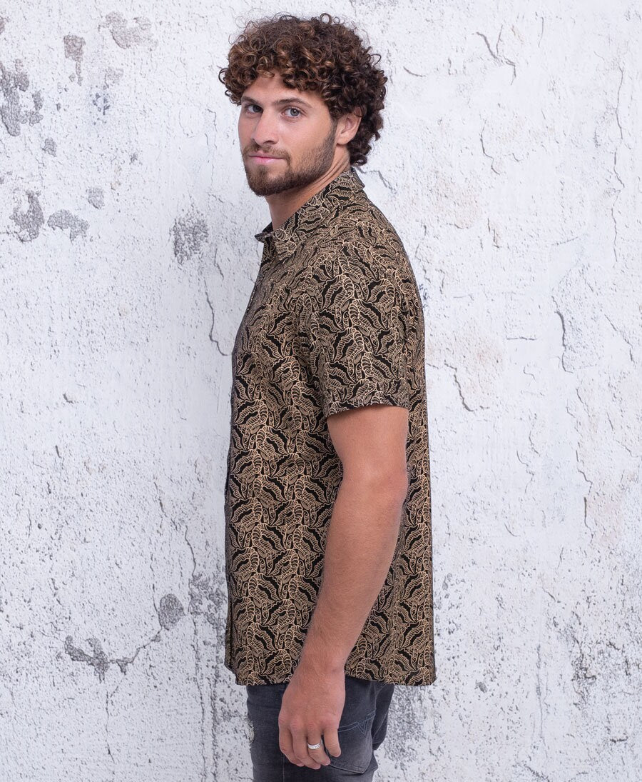Hunter Black Cotton Button-Down Oxford Shirt — view 4