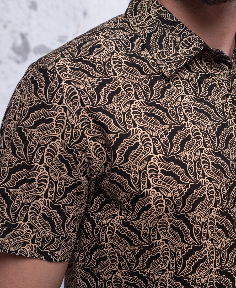 Hunter Black Cotton Button-Down Oxford Shirt — view 2