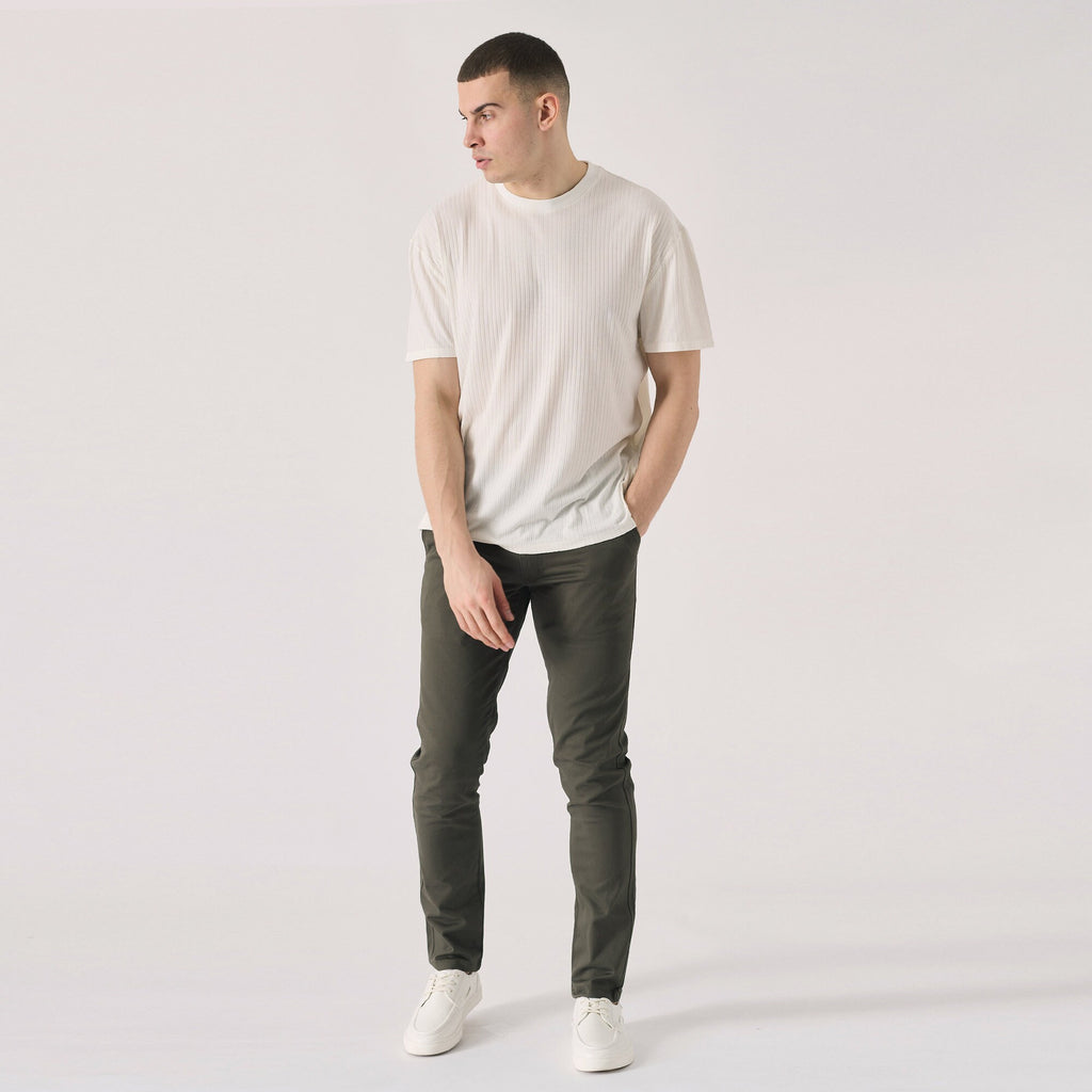Irving Olive Cotton Chinos — view 2