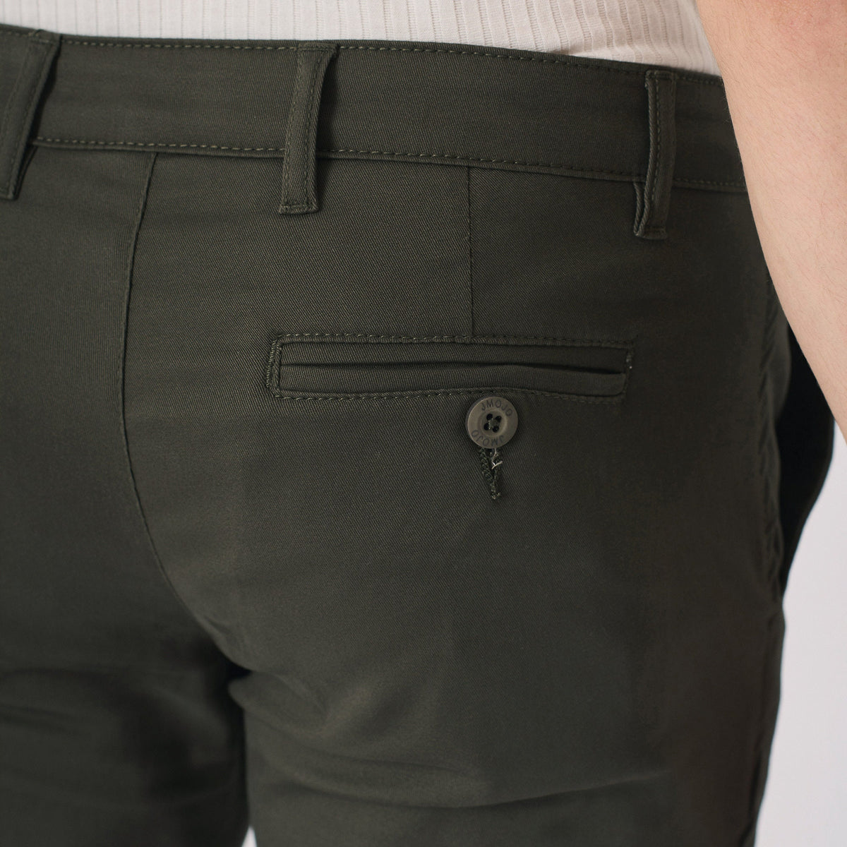 Irving Olive Cotton Chinos — view 6
