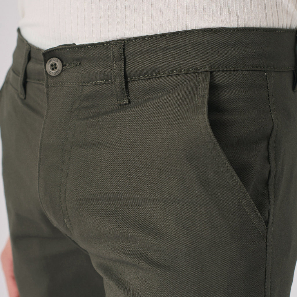 Irving Olive Cotton Chinos — view 5