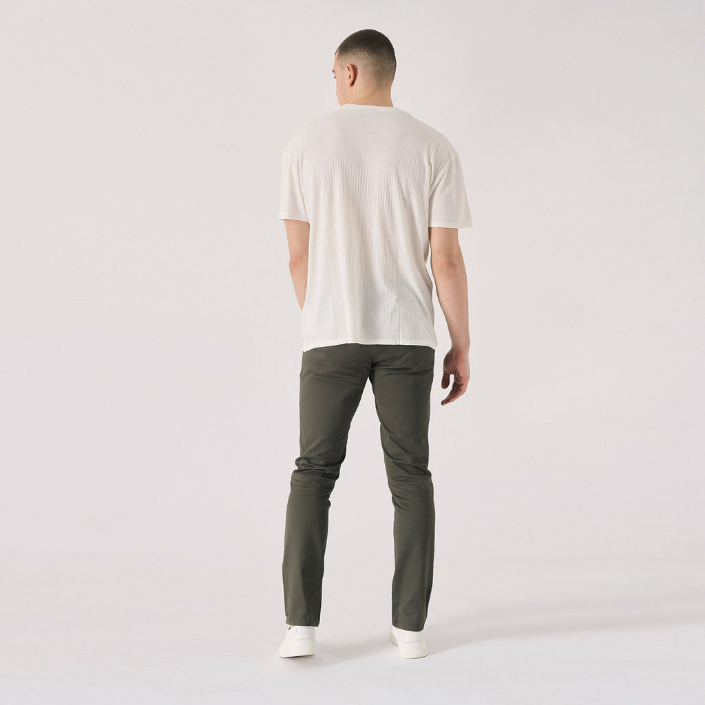 Irving Olive Cotton Chinos — view 4