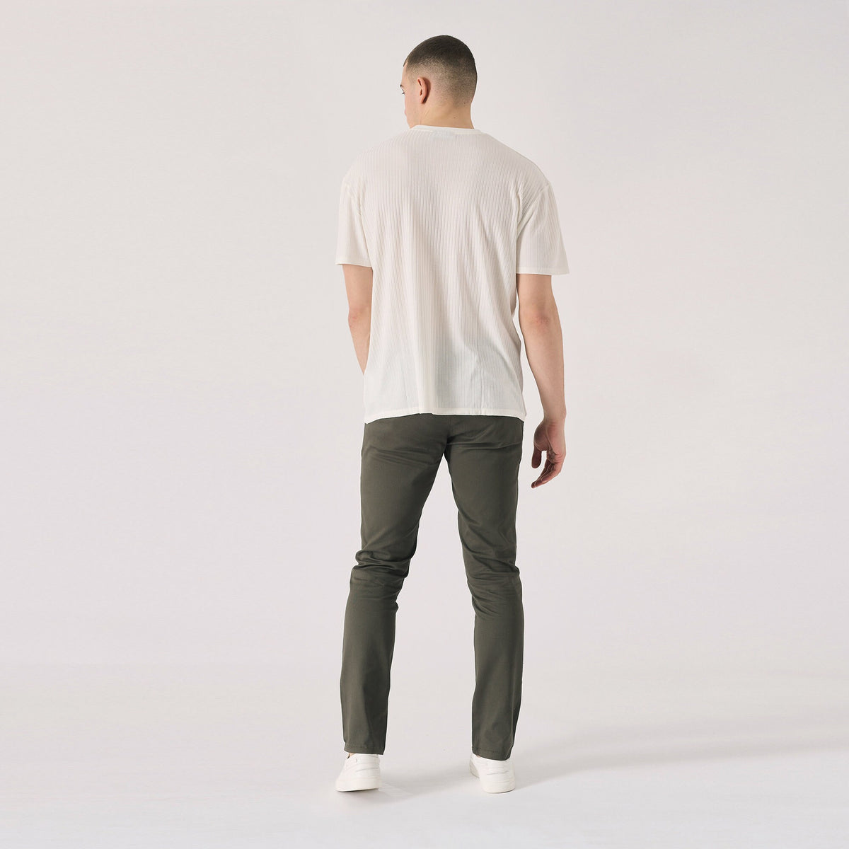 Irving Olive Cotton Chinos — view 4