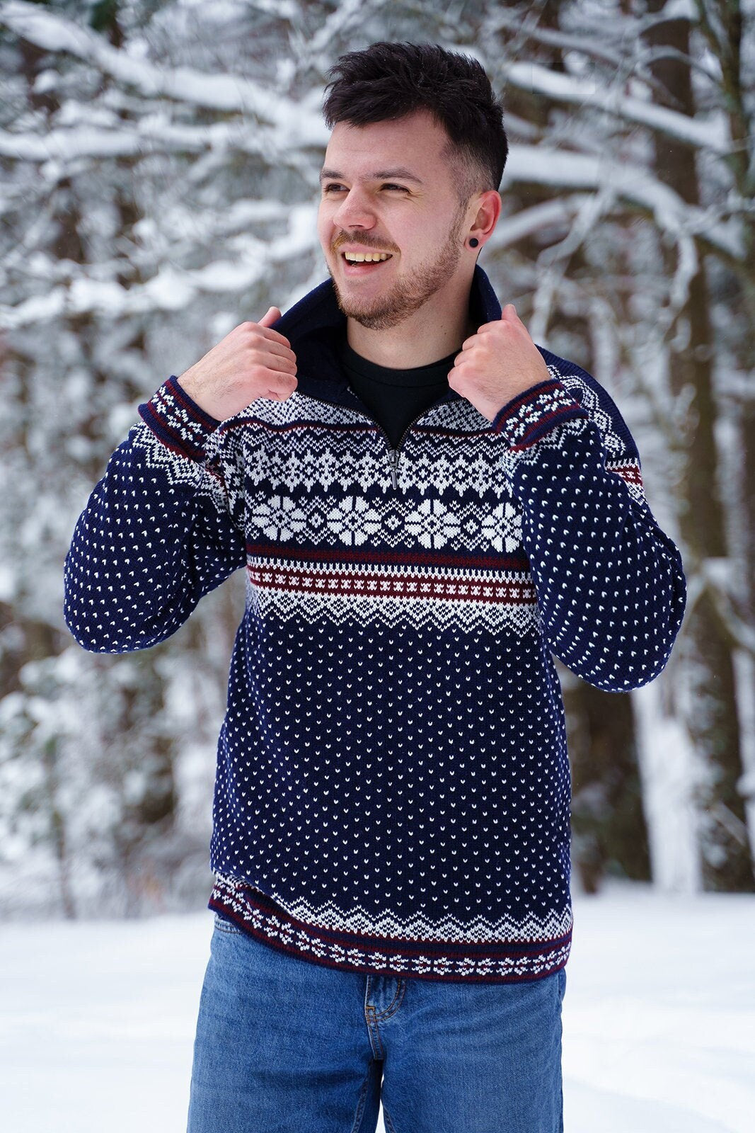 Harlan Black Wool Sweater — Fifth Avenue Menswear