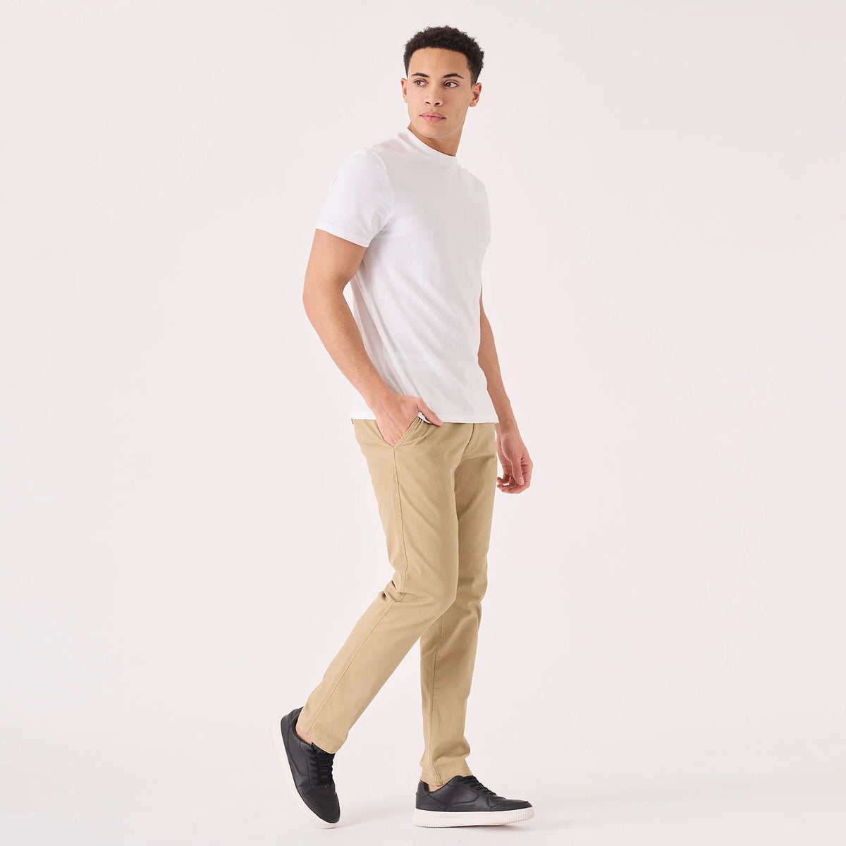 Parker Beige Cotton Chinos — view 2