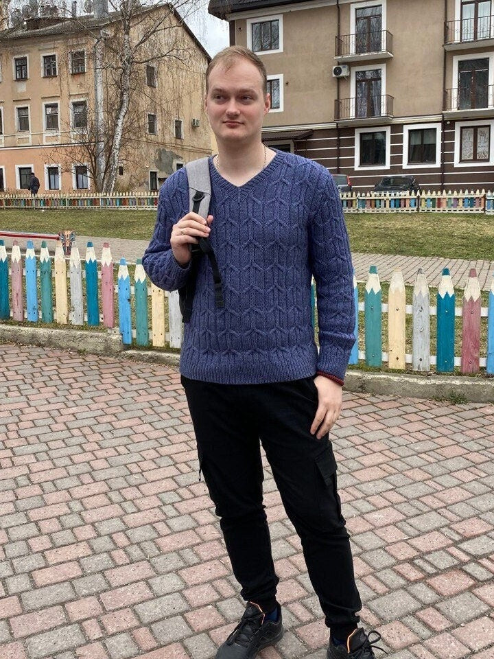 Monroe Navy Wool Sweater Vest — view 3