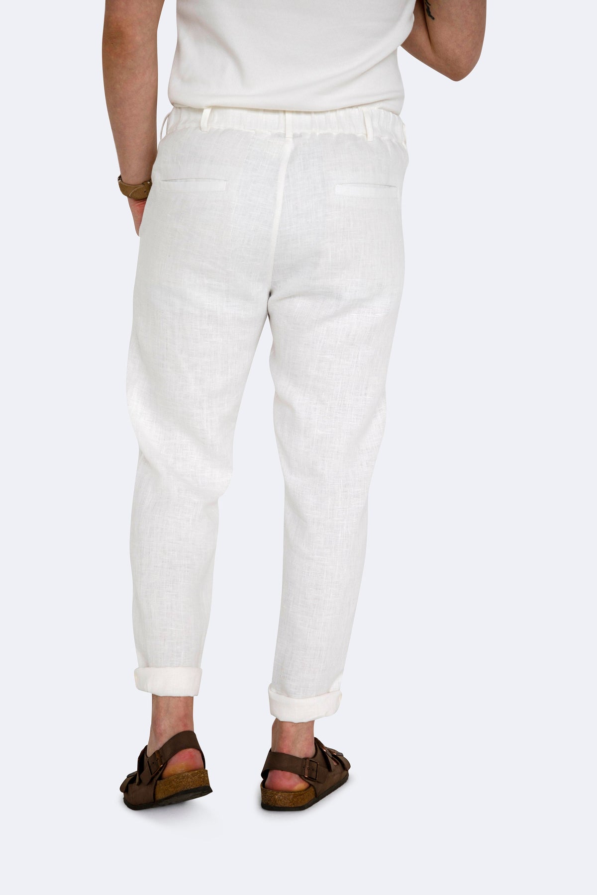Raleigh White Linen Chinos — view 5
