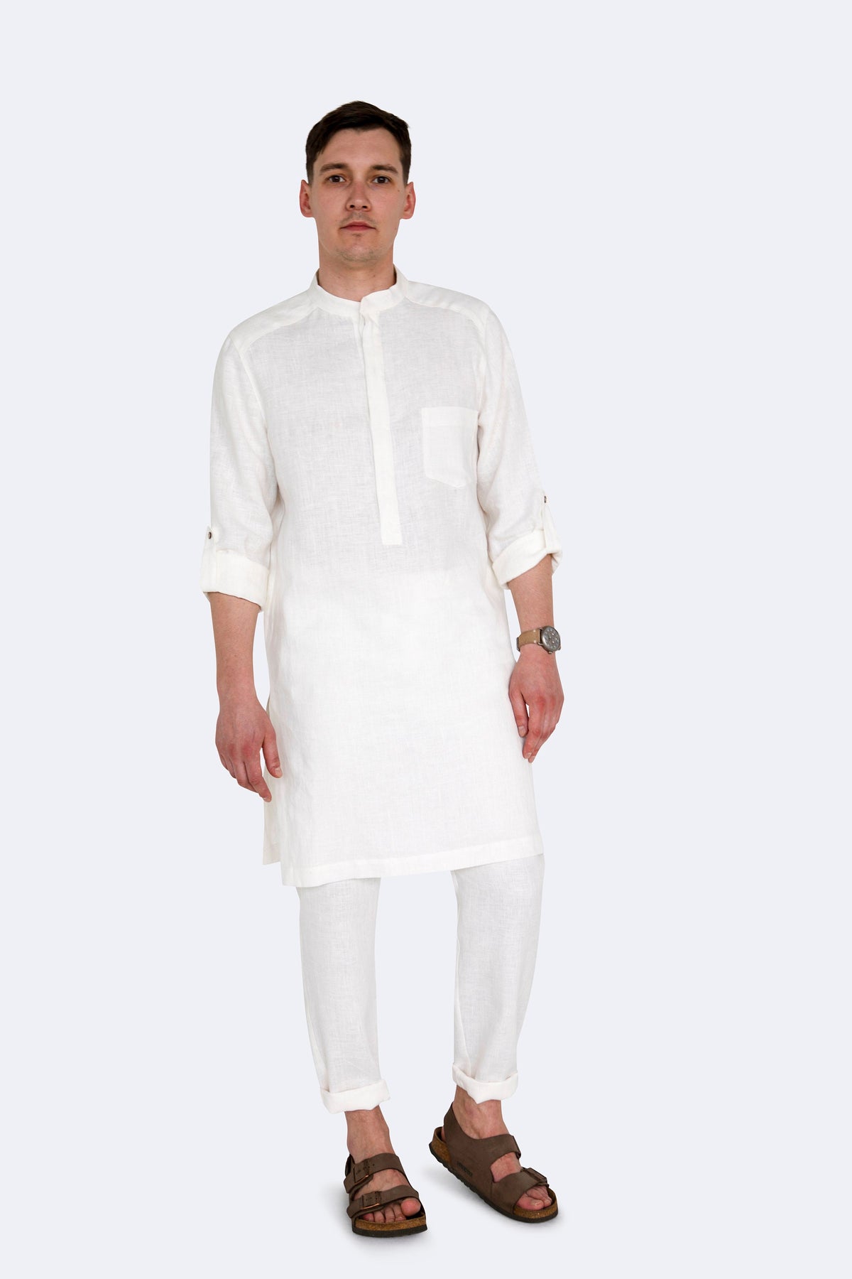 Raleigh White Linen Chinos — view 2