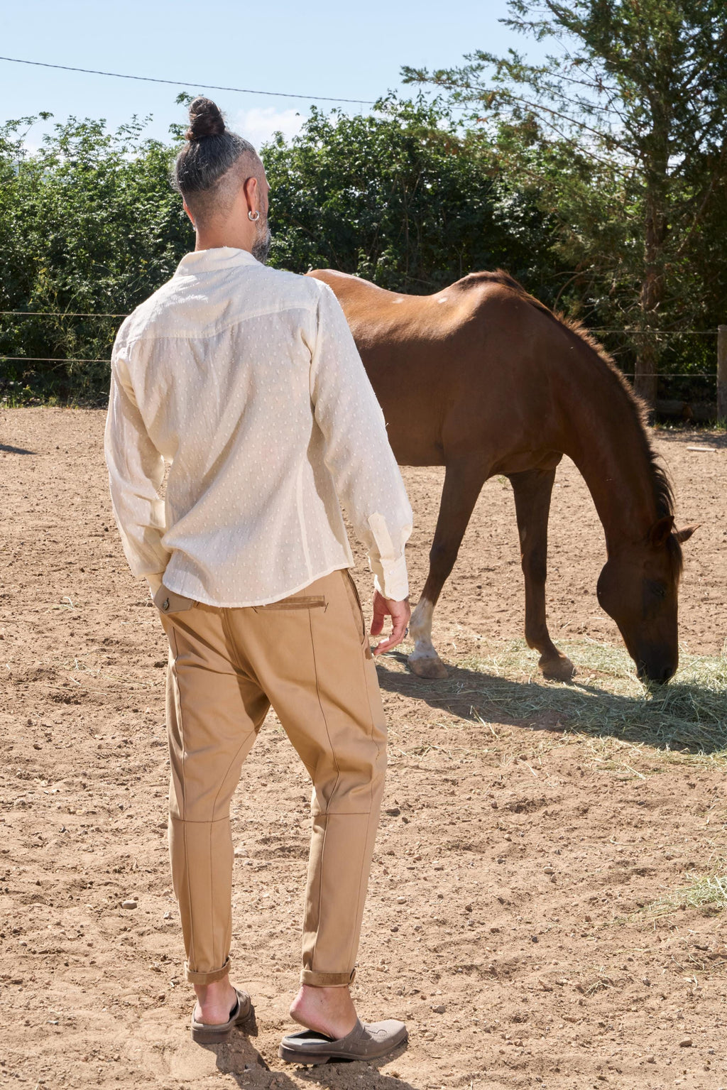 Dean Beige Cotton Chinos — view 5