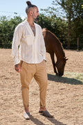 Dean Beige Cotton Chinos — Fifth Avenue Menswear