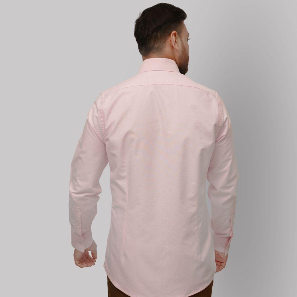 Porter Pink Cotton Button-Down Oxford Shirt — view 4